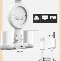Lampe de bureau à 4 têtes LED avec calendrier, horloge et ventilateur Lampes de table à contrôle tactile avec porte-stylo et écran pour chambre à coucher Lampe de lecture