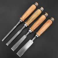 Ciseaux à bois, ensemble de 4 gouges à sculpter, kit d'outils combinés pour le travail du bois