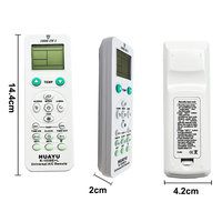 Télécommande universelle pour climatiseur HUAYU K-1038E+L, code fixe, 4 boutons, commande tactile LED, pile AAA, portée 10m
