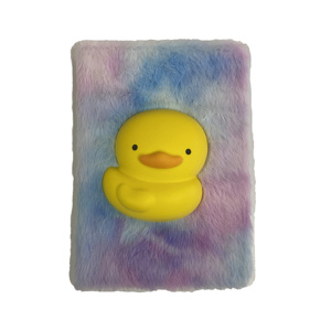 Carnet de notes/journal A5 en peluche 3D créatif et mignon, anti-stress, motif <span class=keywords><strong>poussin</strong></span> jaune, vente en gros - Product Image 1