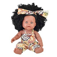 Poupée africaine réaliste de 30 cm avec cheveux afro, poupée reborn noire en vinyle souple pour filles, jouet de confort et cadeau éducatif culturel