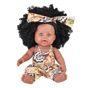 Poupée africaine réaliste de 30 cm avec cheveux afro, poupée reborn <span class=keywords><strong>noire</strong></span> en vinyle souple pour filles, jouet de confort et cadeau éducatif culturel - Product Image 3