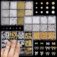 Kit de Décorations 3D pour Ongles en Gros : Perles Mixtes, Perles Métalliques, Strass et Breloques pour Manucure DIY et Salons