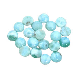 ลาริมาร์สีน้ำเงินธรรมชาติทรงกลมหลังแบนขนาด 12 มม. ประมาณ 2 กะรัต ไม่ผ่านการปรับแต่ง ยี่ห้อ AMARA สำหรับทำเครื่องประดับ แหวน จี้ - Product Image 6