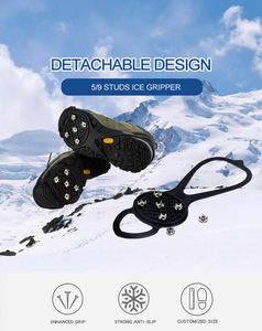 आउटडोर रबर बर्फ Spikes 9 स्टड पहाड़ी बर्फ और बर्फ Grippers Crampons आइस संवर्धन जूते पकड़ - Product Image 3