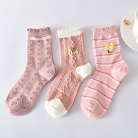 Automne Hiver Doux Femmes Mi Tube Chaussettes Mignon Preppy Coton Chaussettes pour Femmes Hiver