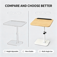 Table basse inclinable à hauteur réglable - Cadre métallique durable et portable, design minimaliste