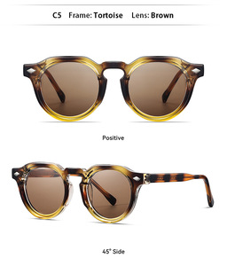 Lunettes de soleil personnalisées de haute qualité avec logo, lunettes de soleil rondes de luxe <span class=keywords><strong>Madoka</strong></span> pour hommes et femmes avec protection UV400 - Product Image 5