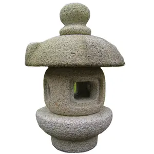 도매 일본 장식 스타일 정원 야외 빛 자연 화강암 돌 랜턴 탑 조각 램프 판매