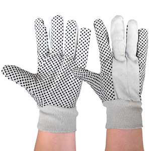 Guante de lona de algodón con puntos de Pvc para muñeca de punto de alta calidad, guantes agrícolas cómodos para trabajos de jardín - Product Image 6