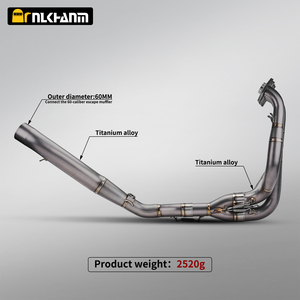 Sistema de Escape para Motocicleta NlkHanm ZX6R, Modificación Arro Ti. Sección frontal central de 60 mm de calibre, color plateado, KAWASA Mainland - Product Image 2