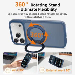 เคส <span class=keywords><strong>iPhone</strong></span> 18 Pro Max <span class=keywords><strong>แบ</strong></span>บกันกระแทก ป้องกันรอยนิ้วมือ  วัสดุ TPU PC  ผิวสัมผัสนุ่มด้าน  พร้อมขาตั้งแม่เหล็กหมุนได้ 360 องศา - Product Image 5