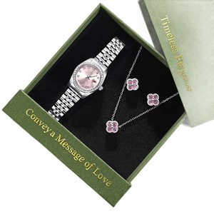 Luxury <strong>Fashion</strong> Women <strong>Watch</strong> Jewelry Gift <strong>Set</strong> Elegant Stainless Steel Quartz Wristwatch Acrylic Necklace Bracelet <strong>Set</strong> Business - Product Image 5