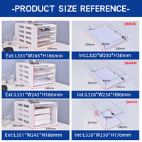 Boîte de rangement en plastique pour papier A4 empilable, boîte organisateur de documents, tiroirs de rangement pour la maison et le bureau