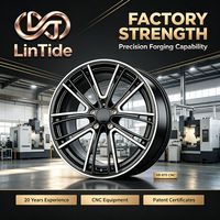 Rueda de Aleación Cóncava Negra Brillante con Acabado Mecanizado, Rin de Primera Calidad para Tuning de Autos, Resistente a Impactos, Tamaño Personalizado Disponible