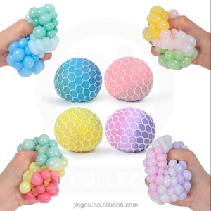 3-Color Grape Mesh Squeeze Ball - Sensory <b>Fidget</b> Toy for Kids Stress Relief, New Anti-Anxiety Venting Squishy Gift - Product Image 3