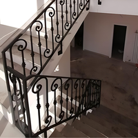 TTD Garde-corps d'escalier moderne en fer forgé et acier pour villa, balustres, balustrade intérieure, solution complète pour projet, garantie 1 an
