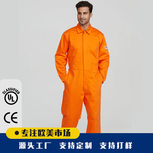 Nouvelle combinaison de travail ignifuge et antistatique en coton 240g, coupe classique, vêtements de sécurité réfléchissants pour l'industrie pétrolière et gazière - Product Image 3