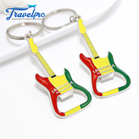 Mode logo personnalisé Sublimation métal porte-clés bière ouvre-bouteille pendentif guitare porte-clés