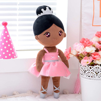 QunZe America – poupée en peluche noire pour enfants, tenue de danse à petit chignon, robe magnifique