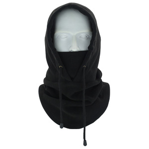 Winter Warm Windproof Cycling Face Mask Fleece Hooded Neck Warmer Unisex Outdoor Ski Protection Black - Product Image 1