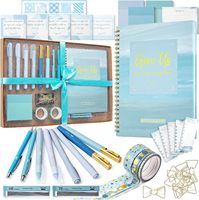 Kit de journalisation biblique avec surligneurs et stylos sans transfert de couleur, notes, onglets, ruban washi et journal pour la dévotion, la prière et les cadeaux chrétiens
