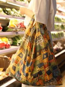 Bolsa de compras plegable reutilizable con impresión completa personalizada Gahumi, bolsa de compras de poliéster reciclado - Product Image 6