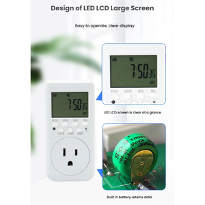 Tùy chỉnh hàng tuần kỹ thuật số hẹn giờ chuyển đổi ổ cắm chúng tôi thời gian tiêu chuẩn kiểm soát chuyển đổi cho nhà kính làm bằng nhựa - Product Image 5