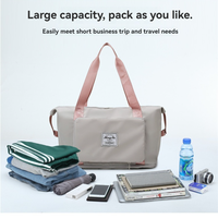 Sac de voyage pliable grande capacité, léger et portable, en tissu Oxford imperméable, avec séparation sec/humide, sac à bandoulière