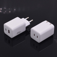 Chargeur de téléphone portable compact et portable de 45 W avec logo personnalisé, vente en gros, PD PPS GaN, type C, charge rapide pour iPhone, Android, ordinateur portable