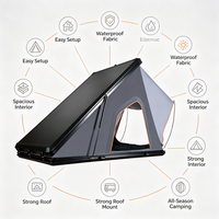 Tente de toit rigide triangulaire en aluminium pour camping-car, 4 saisons, étanche, profil bas, vérins à gaz, OEM