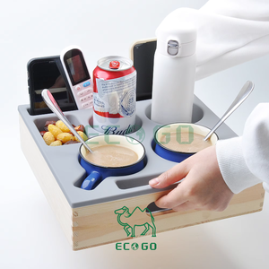 Detachable Nonslip Snackbox Couch <b>Caddy</b> Cup Holder Drink <b>Sofa</b> Snack Organizer Tray Couch Cup Holder with Silicone Holder - Product Image 1