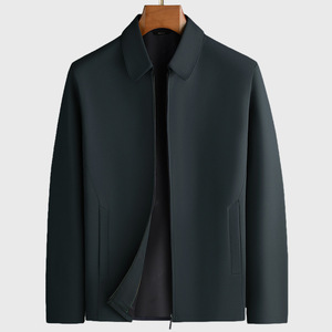 Abrigo Corto Ejecutivo de Primavera para <span class=keywords><strong>Hombre</strong></span>, Cuello Vuelto, Corte Holgado, Resistente al Viento, Poliéster, Tallas Grandes - Product Image 4