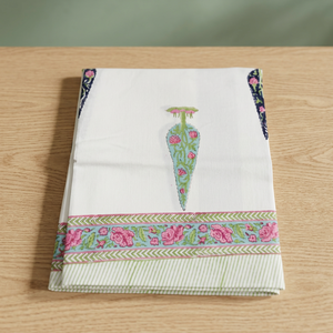 Nappe rectangulaire en coton 100% naturel, imprimée à la main, motif floral, pour table à manger, décoration de cuisine personnalisée, fabricant OEM - Product Image 4