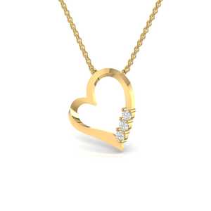 Trois pierres 0.66 CT diamant coeur pendentif or blanc luxe mode démon personnalisé chaîne pendentif cadeau de noël - Product Image 3