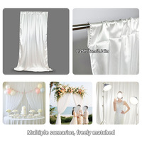 Décoration de toile de fond en tissu satiné de style européen moderne et minimaliste, montée sur poteau, pour événements transfrontaliers, anniversaires, mariages et fêtes