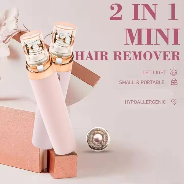 Rechargeable Painless Facial Epilator LED Eyebrow Trimmer Portable Hair Removal for Women Lip Body