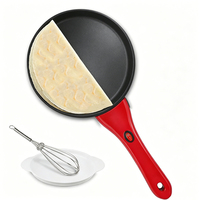 Machine à crêpes électrique pour petit-déjeuner à domicile, plaque fixe antiadhésive en plastique de 20 cm, thermostat réglable, poêle à crêpes, surface froide au toucher