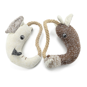 Anillo de rinoceronte de punto duradero con diseño de forma de animal, cuerda de peluche a granel, juguetes para masticar perros elegantes - Product Image 1