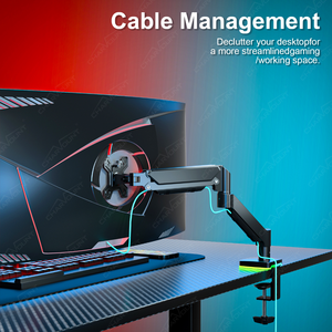 Support de bureau ergonomique réglable en hauteur et rotatif <span class=keywords><strong>pour</strong></span> écran <span class=keywords><strong>incurvé</strong></span> étendu, support simple <span class=keywords><strong>pour</strong></span> poste de travail <span class=keywords><strong>PC</strong></span> - Product Image 5