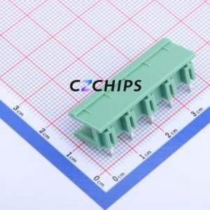 KF2EDGR-7.5-5P Plug-in Terminal Block Bent Lead Through Hole,P=7.5mm Connector Board-to-Board / Socket - Open 1x5P 7.5mm Green - Product Image 2