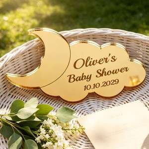 Personalized Acrylic Moon Cloud Baby Shower Wedding Favor Gift Tags Custom <b>Names</b> for <b>Christmas</b> Birthday Baptism Eid <b>Place</b> Cards - Product Image 6