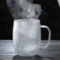Tasse à double paroi en verre borosilicate haute résistance, isolante et simple, pour lait et café.