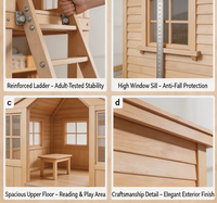 YongJian Grande maisonnette de jeu en bois de cèdre à deux étages pour garçons, de luxe, d'extérieur, double niveau, équipement éducatif préscolaire pour jardin, pour enfants