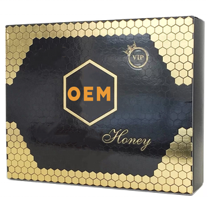 Caja Rígida con Diseño Moderno y Grabado de Abeja Negra para Empaque de Regalo de <span class=keywords><strong>Miel</strong></span> Natural - Product Image 1