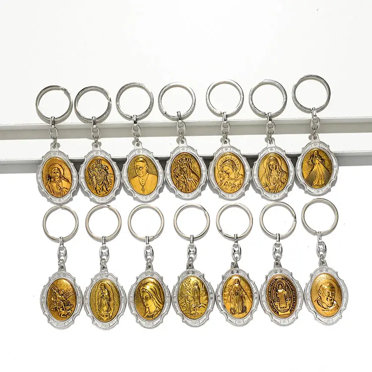 معدن مخصص سلسلة مفاتيح الدينية المسيحية سلسلة مفاتيح للرجال الفاخرة