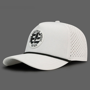 HN10 Luxury 5 Panel Structured Curved Brim Gorras Waterproof Pvc Rubber PatchLogo Golf Rope Hat Baseball <b>Cap</b> - Product Image 1