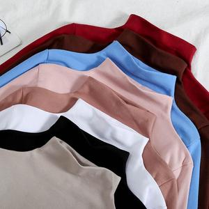 <span class=keywords><strong>T</strong></span>-<span class=keywords><strong>shirt</strong></span> à manches longues en velours pour <span class=keywords><strong>femme</strong></span>, coupe ajustée décontractée, couleur unie, version coréenne, automne-hiver, épaisseur optionnelle - Product Image 1