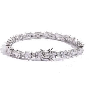 Tennis <b>Bracelet</b> 5mm + 3mm Square Zirconium + Round Zircon <b>Couple</b> <b>Bracelet</b> Size Zircon Tanjing Fashion Lijing Necklace - Product Image 4