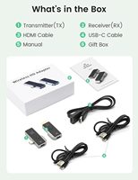 Transmisor y receptor HDMI inalámbrico, compatible con puerto USB C tipo C 3,1 Plug and Play, kit extensor HDMI inalámbrico portátil